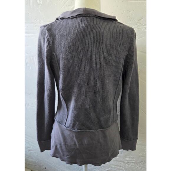 PURE HANDKNIT Woman's Grey Button Down Collared Sweater Size XS/S - Picture 3 of 8